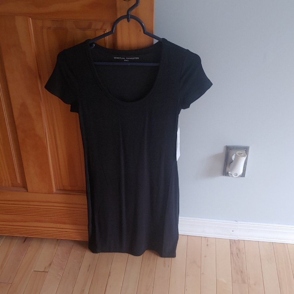 Black Cap Sleeve Fitted Mini Dress